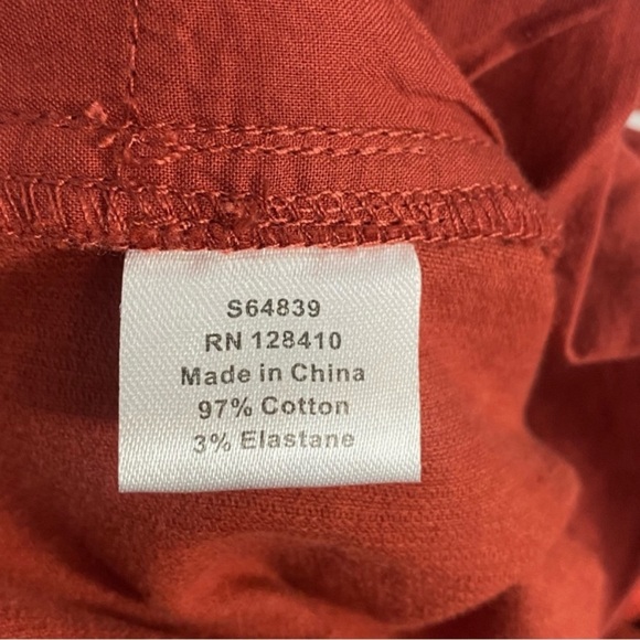 ANN MASHBURN Wide Leg Cropped Corduroy Pant Rust Stretch - Picture 7 of 11